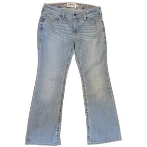 Ariat REAL Women's Mid-Rise Bootcut Jean's in Light Wash Denim Tag Sz 32S EUC
